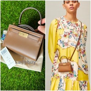 ❇️NWT Tory burch LEE RADZIWILL NANO BAG top handle satchel in brown🤎